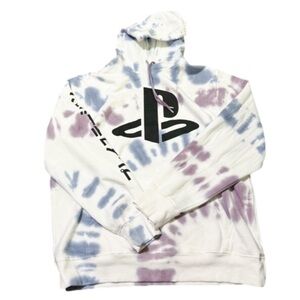 Sony Playstation Tie Dye Cotton Graphic Pullover Hoodie Men Size L (42/44)